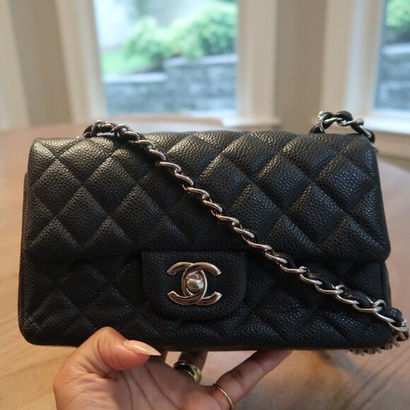 Chanel Caviar Mini Flap Bag Silver Hardware - Picture 4 of 11